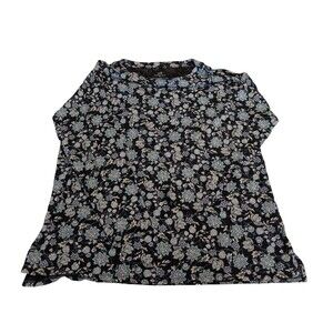 J.Jill Luxe Supima Boat-Neck Tee Floral Print XL Tall